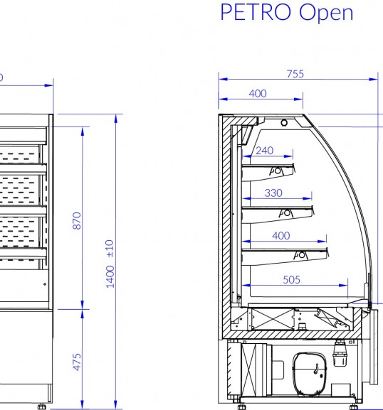 Вітрина холодильна PETRO OPEN